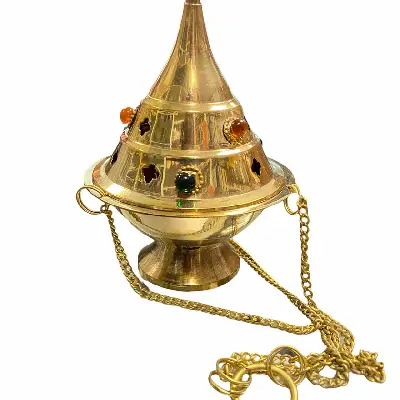 Hanging Brass Burner with Beads